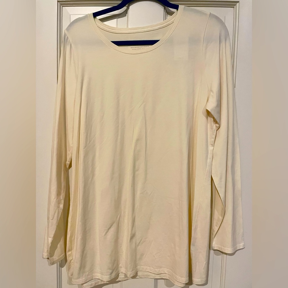 Pure Jill long sleeve, cream color tee. New with tag.